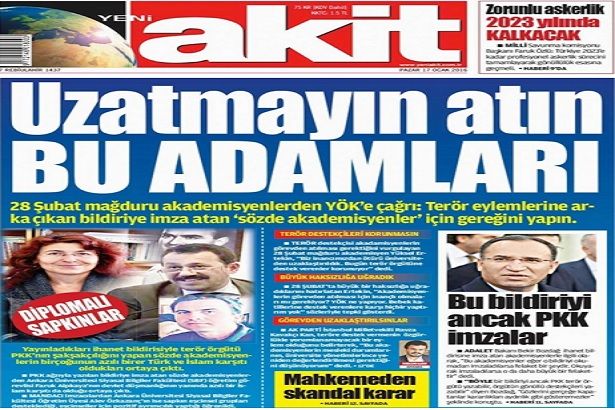 Yeni Akit'in çirkin ifadeleri 'basın özgürlüğü' sayıldı