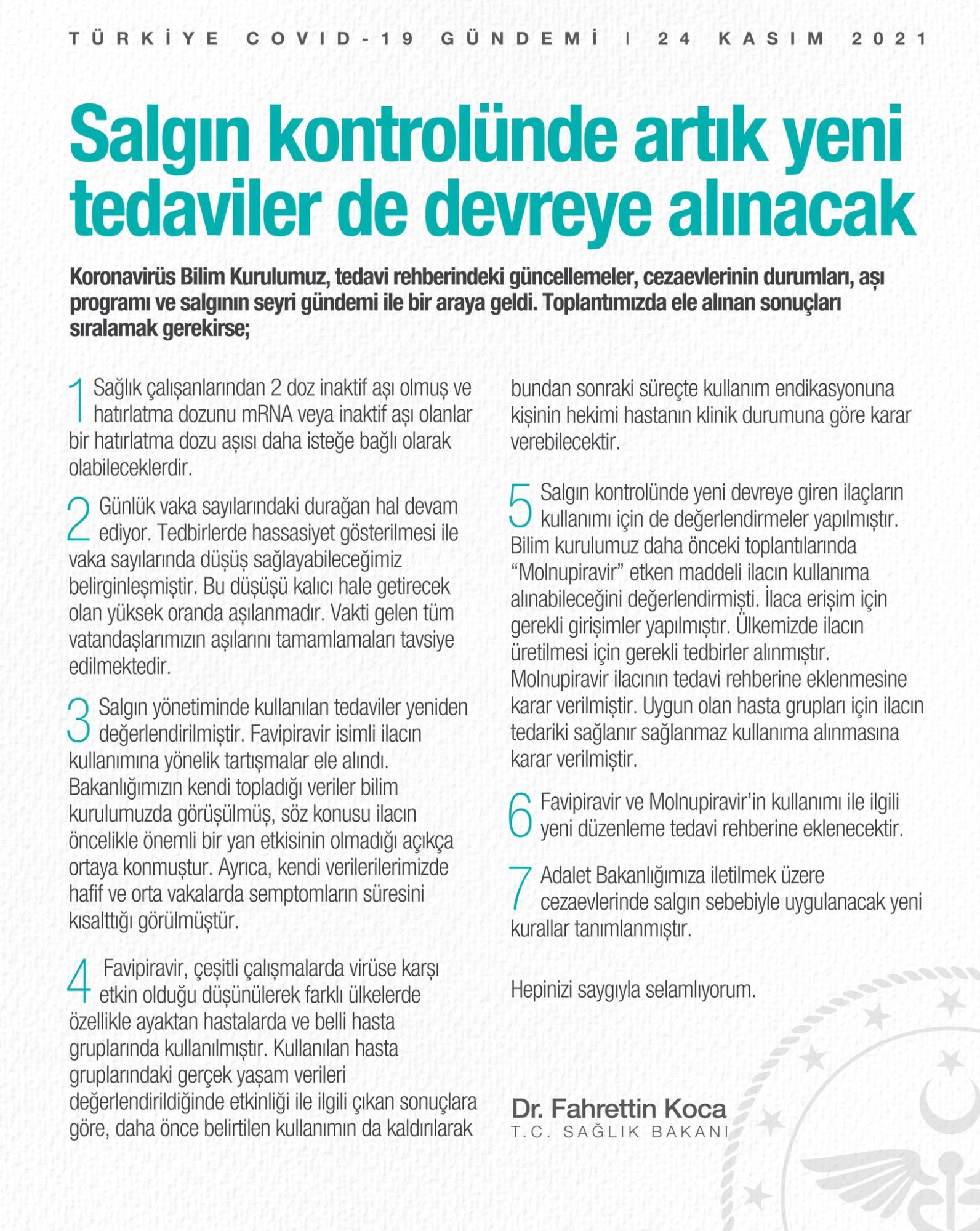 Sağlık Bakanı Koca: Artık yeni tedaviler devrede