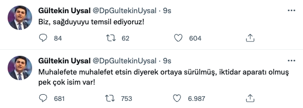 Gültekin Uysal'dan gece yarısı paylaşımları: ‘Muhalefete muhalefet etsin diye…’