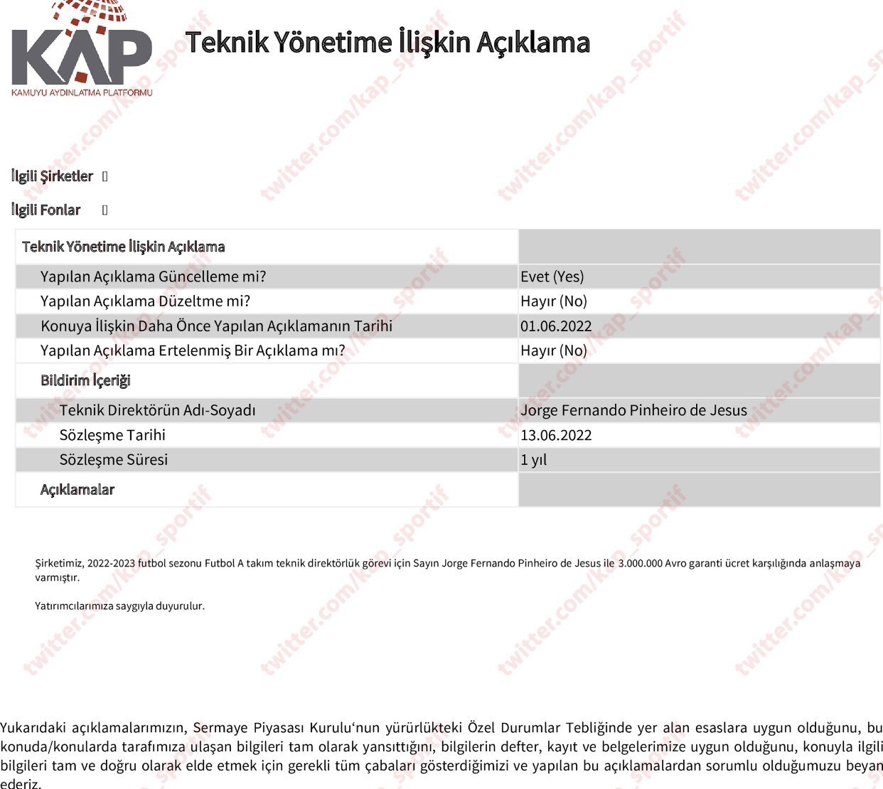 Fenerbahçe Jorge Jesus'u açıkladı