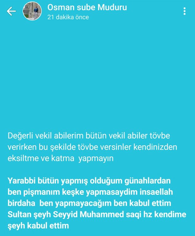 İlçe milli eğitim müdürü Menzil şeyhine bağlılık yemini etti, sonra 'Yanlışlıkla paylaştım' dedi