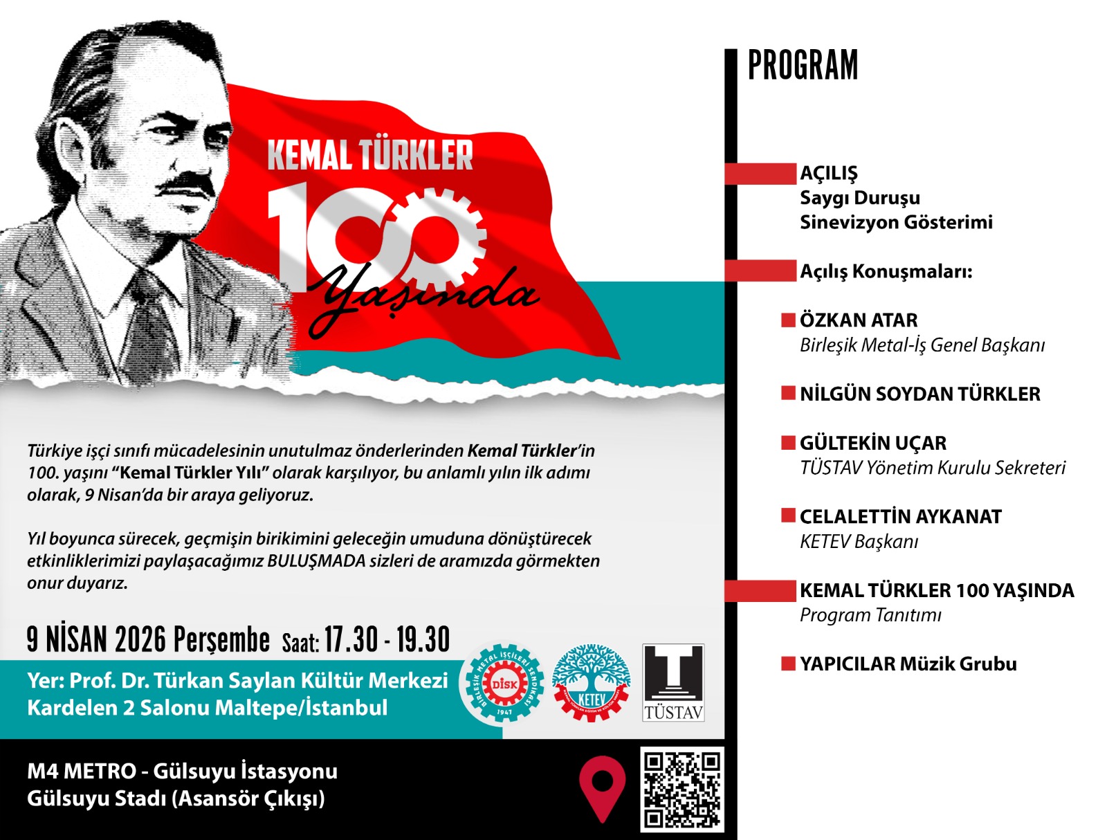 Kemal Türkler doğumunun 100. yılında anılıyor: Sınıf mücadelesinin mirası gelecekle buluşuyor