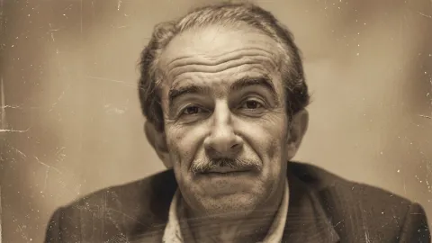 Orhan Kemal'in siyah beyaz vesikalık fotoğrafı