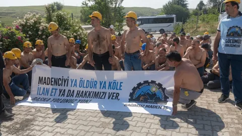 Beypazarı'nda direnişlerini sürdüren maden işçileri