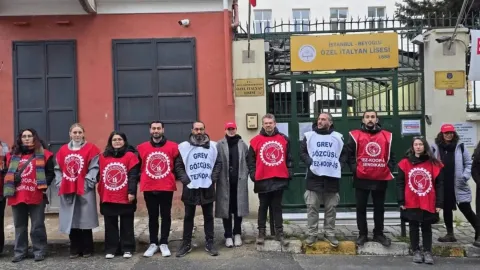 Özel İtalyan Lisesi binasının dış görünümü.