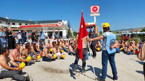 Beypazarı'nda polis ablukasına alınan maden işçileri