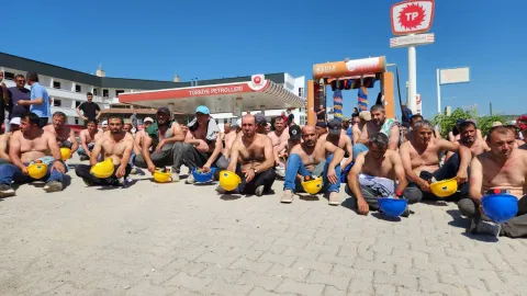 Doruk Madencilik işçilerinin hak arayışını simgeleyen bir görsel.
