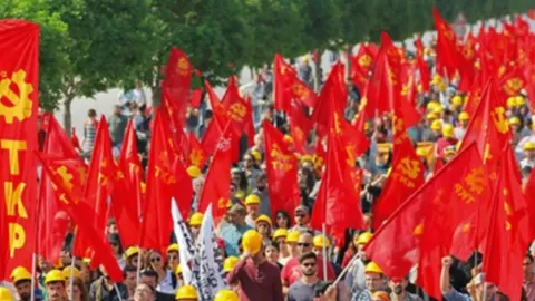 Türkiye Komünist Partisi (TKP) Merkez Komite binası önünden genel görünüm.