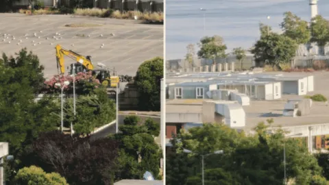 Kadıköy Rıhtım'da yapılması planlanan cami projesi alanına iş makineleri getiriliyor.