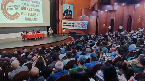 Cumhuriyetçiler Kurultayı'nda çekilmiş bir fotoğraf.