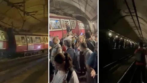 M4 Metro Hattı'nda raydan çıkan trenin bulunduğu istasyon.