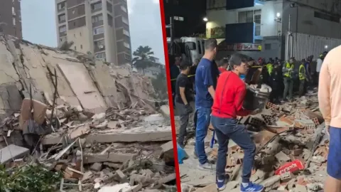 Venezuela'da meydana gelen deprem sonrası hasar gören binalar