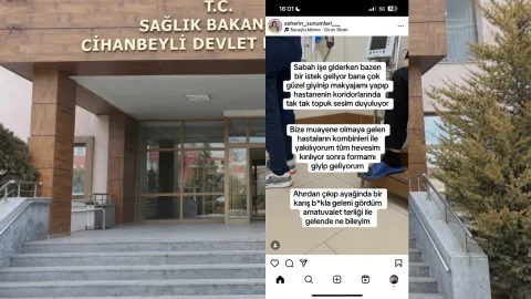 Konya Cihanbeyli Devlet Hastanesi'nde görevli, hastaları aşağılayan sosyal medya paylaşımları yapan tıbbi sekreterin soruşturulması.