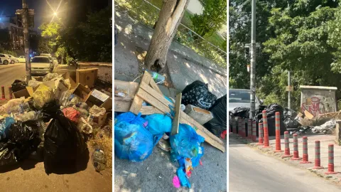 Ankara'da çöp konteynerlerinin kaldırılması sonucu oluşan atık yığınları