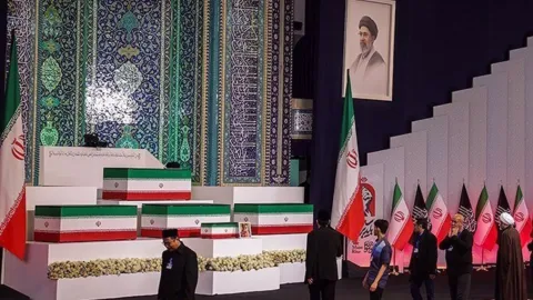 Tahran'daki Ali Hamaney cenaze töreninden görünüm