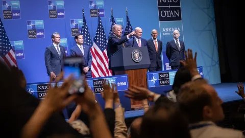 Ankara'da düzenlenen NATO Zirvesi'nden genel plan görüntü.