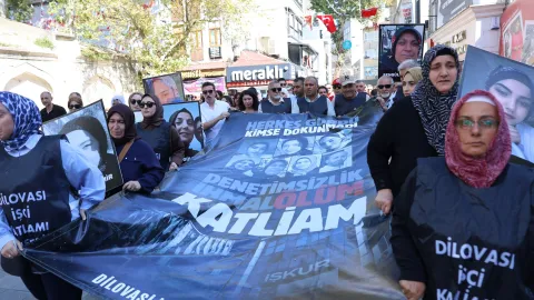 Dilovası iş cinayetine karşı adalet nöbeti tutanlar