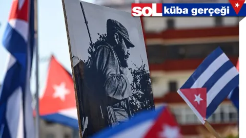 Küba Devlet Başkanı Miguel Díaz-Canel konuşma yaparken
