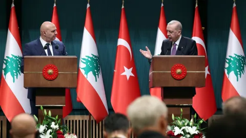 Erdoğan ve Avn bir araya geldi: 'Lübnan'ın egemenliğinin temini için tüm girişimlerde yer almak istiyoruz'