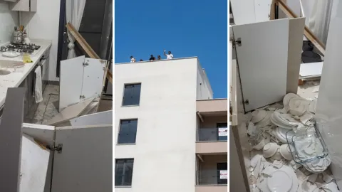 Hatay'da deprem konutları dökülüyor, şantiyede işçiler isyanda