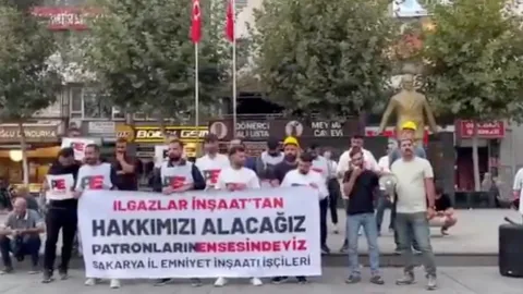 Sakarya İl Emniyet inşaatı işçilerinden eylem: Ilgazlar İnşaat'tan hakkımızı alacağız