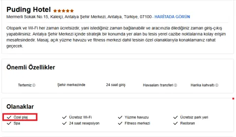 özel plaj