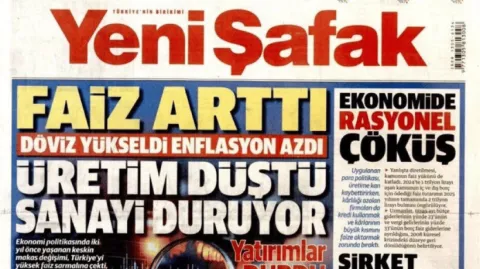 Yeni Şafak manşeti
