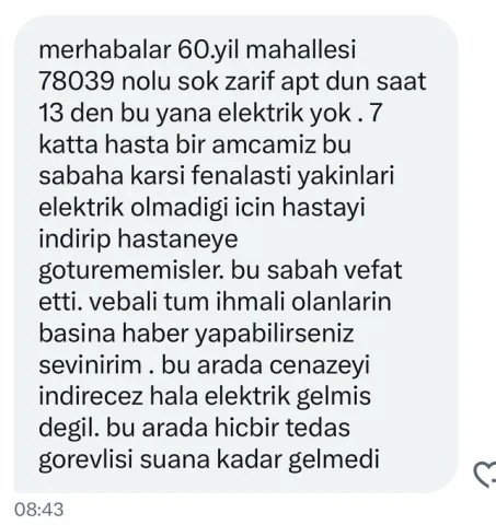 elektrik kesintisi ölüm